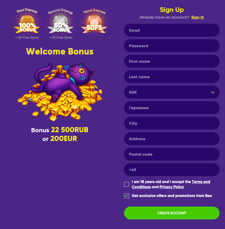 bao casino sign up bonus